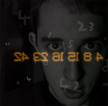 yellow numbers in front of a face