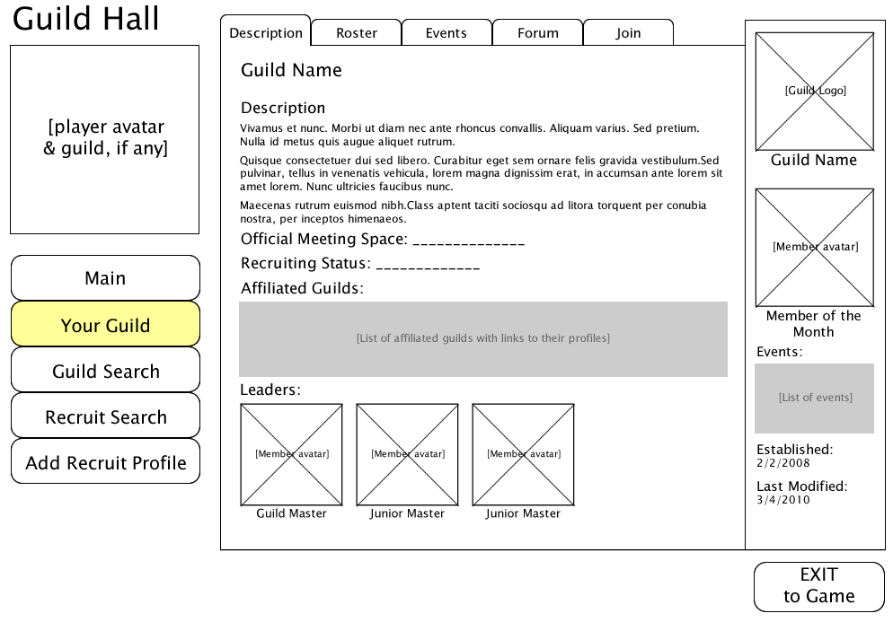 Guild Profile Description