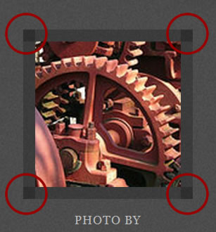 An rgba border in Webkit with dark squares where transparent sides overlap circled in red